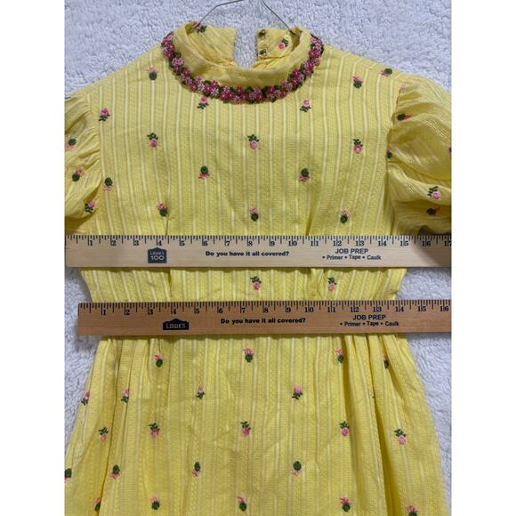 Vintage style Yellow Cottagecore Prairie Maxi no sz tag Bridgerton Girlycore - Picture 2 of 10